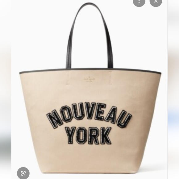 Kate Spade Dashing Beauty Nouveau York Cream Twill Tote